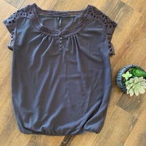 Gray sheer blouse